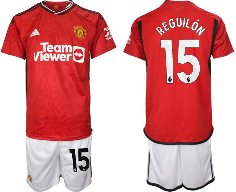 Men 2023-2024 Club Manchester United home red 15 Soccer Jersey